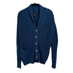CPO Provisions Shipmen Supply Sweater Womens Blue Cable‎ Knit Cardigan Size SP